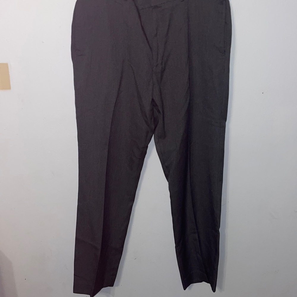 Men’s 34x30 Perry Ellis Dark Grey dress pants Tote9